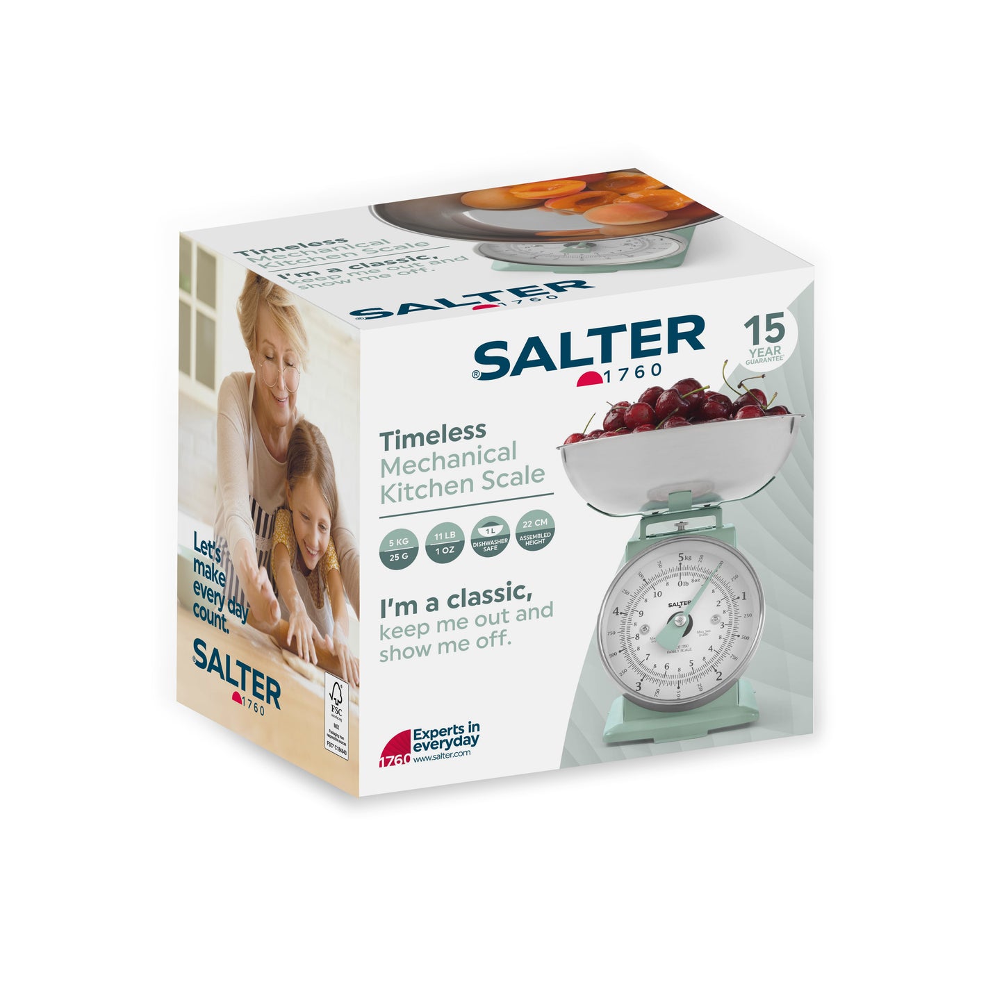 Salter Timeless Mechanical Kitchen Scale Sage SA00562S