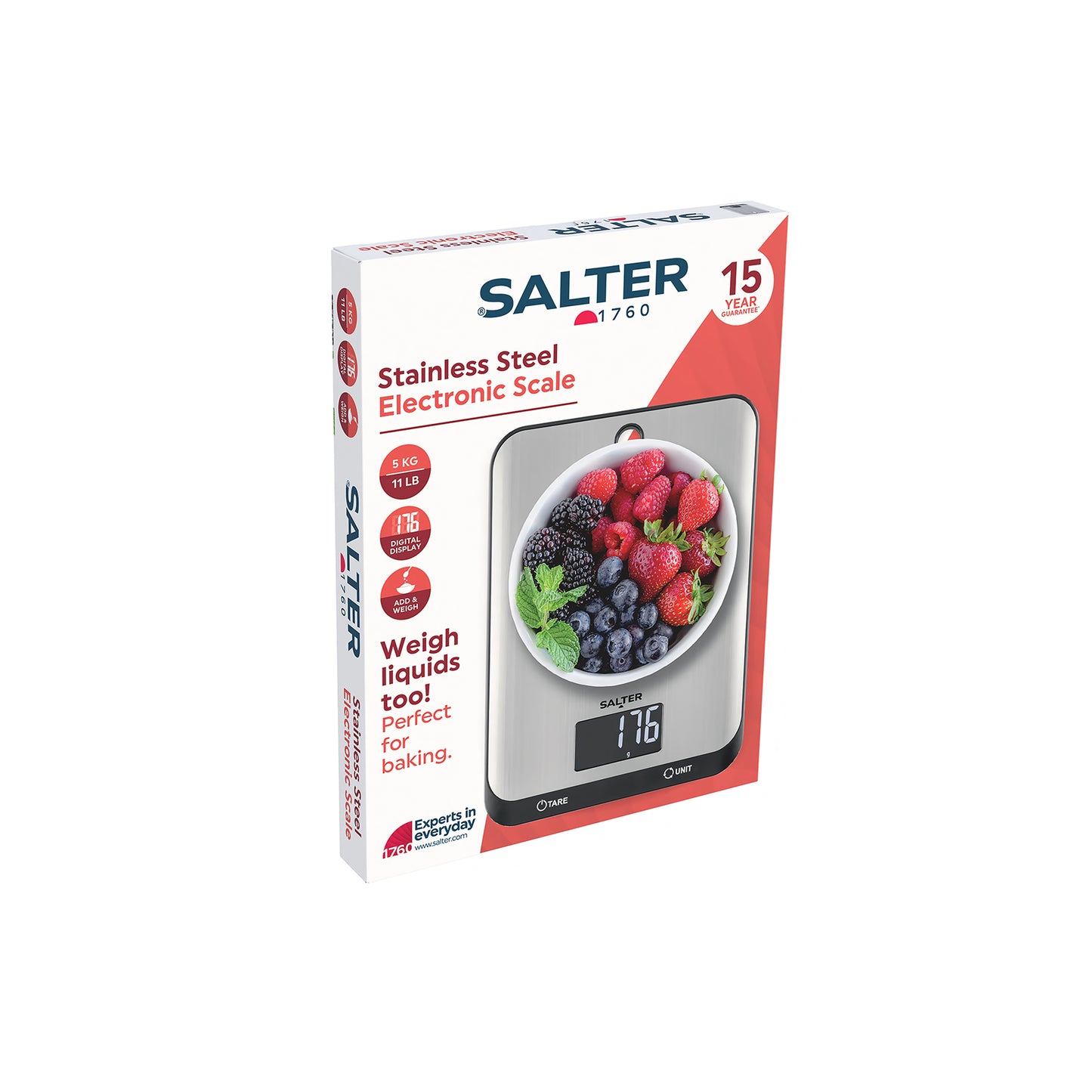 Salter Stainless Steel Electronic Kitchen Scale SA00673B