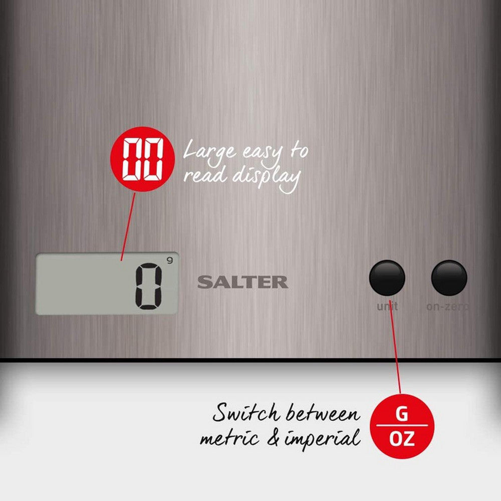 Salter Arc Stainless Steel Electronic Kitchen Scale 1087SS