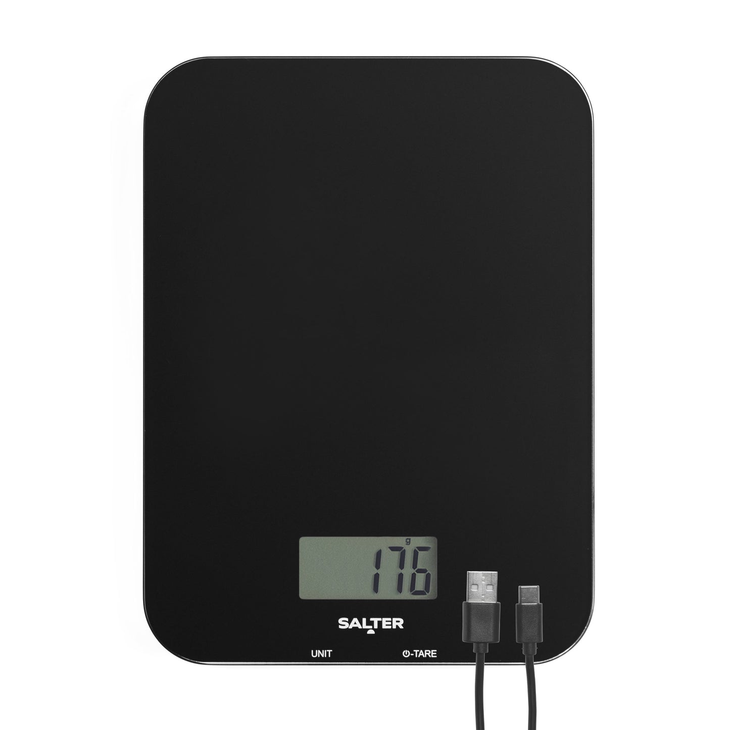 Salter Black Rechargeable Electronic Kitchen Scale