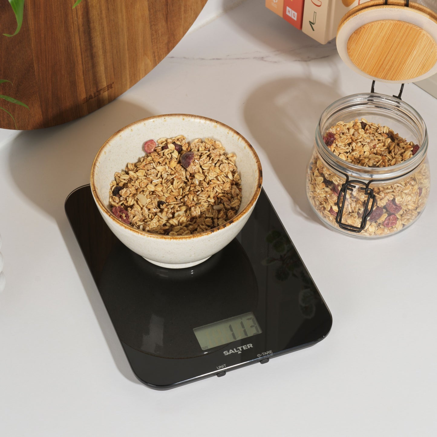 Salter Black Rechargeable Electronic Kitchen Scale