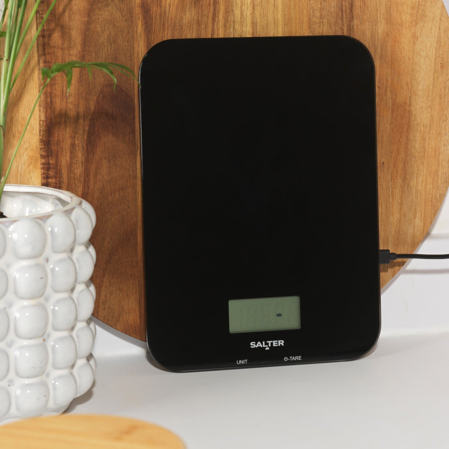 Salter Black Rechargeable Electronic Kitchen Scale