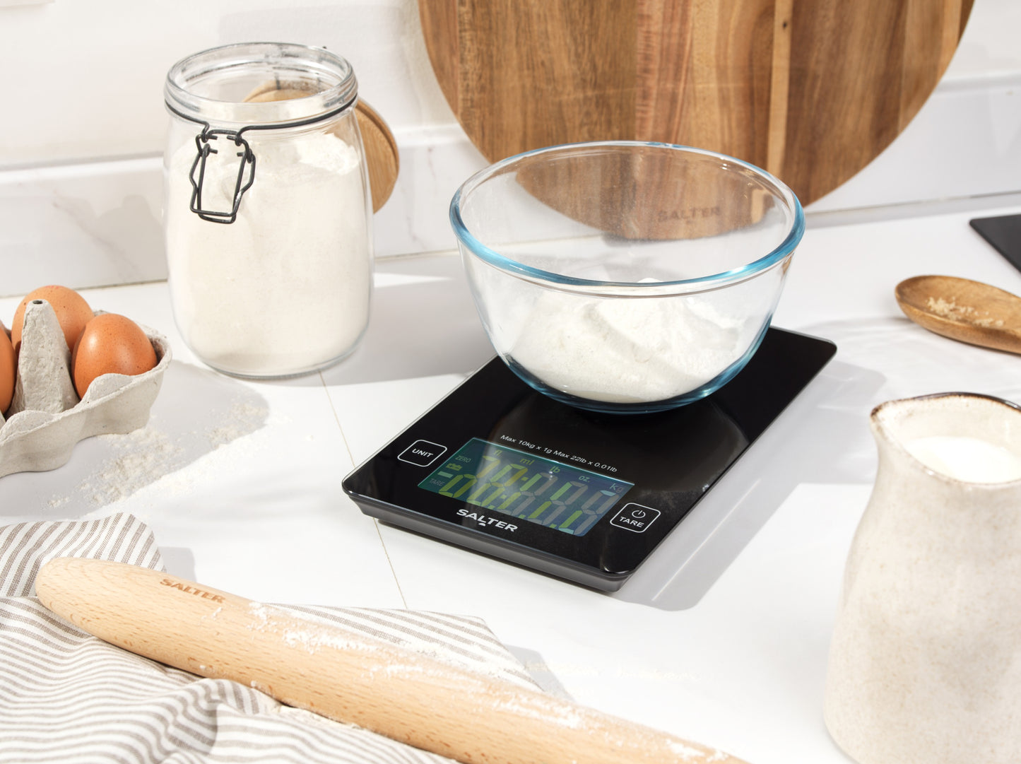 Salter Black High Capacity Electronic Kitchen Scale SA00644