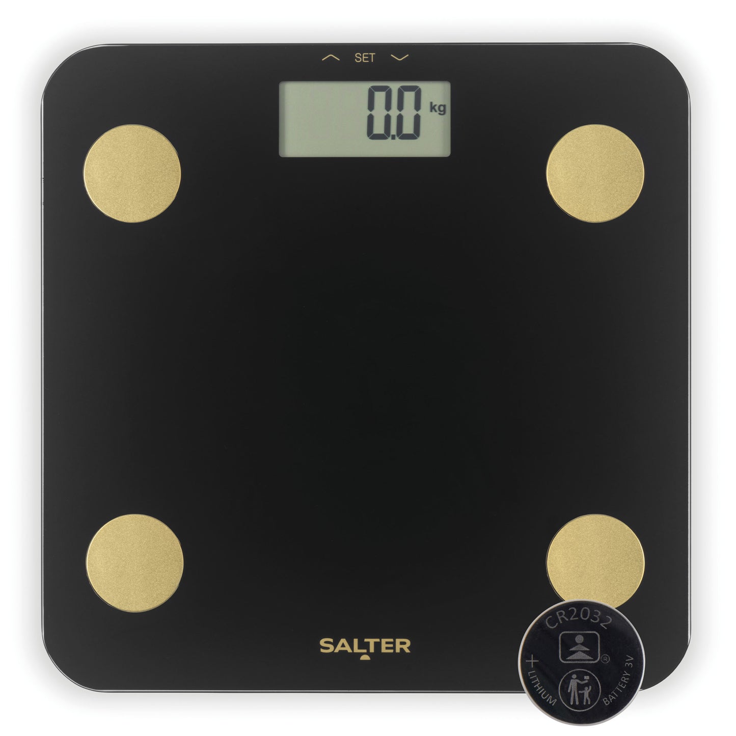 Salter Black / Gold Glass Analyser Personal Scale SA00714BGC