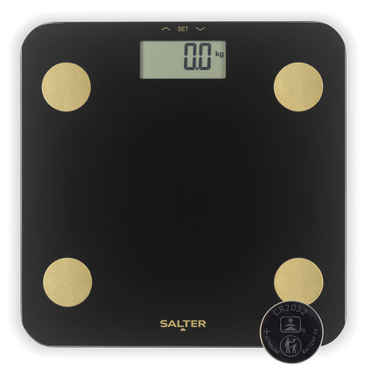 Salter Black / Gold Glass Analyser Personal Scale SA00714BGC